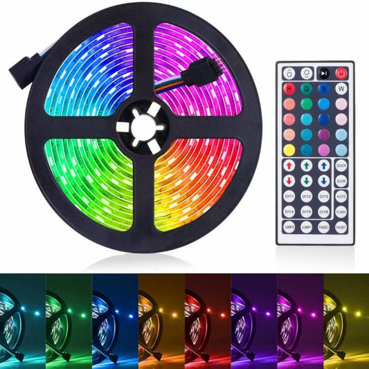 16.4Ft LED Light Strip, 5M RGB Color Changing 3528 300 LEDs with 44 Keys IR Remote