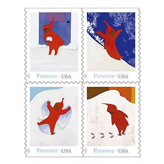 USPS "The Snowy Day" by Ezra Jack Keats 2017 Forever Stamps - Booklet of 20 Postage Stamps