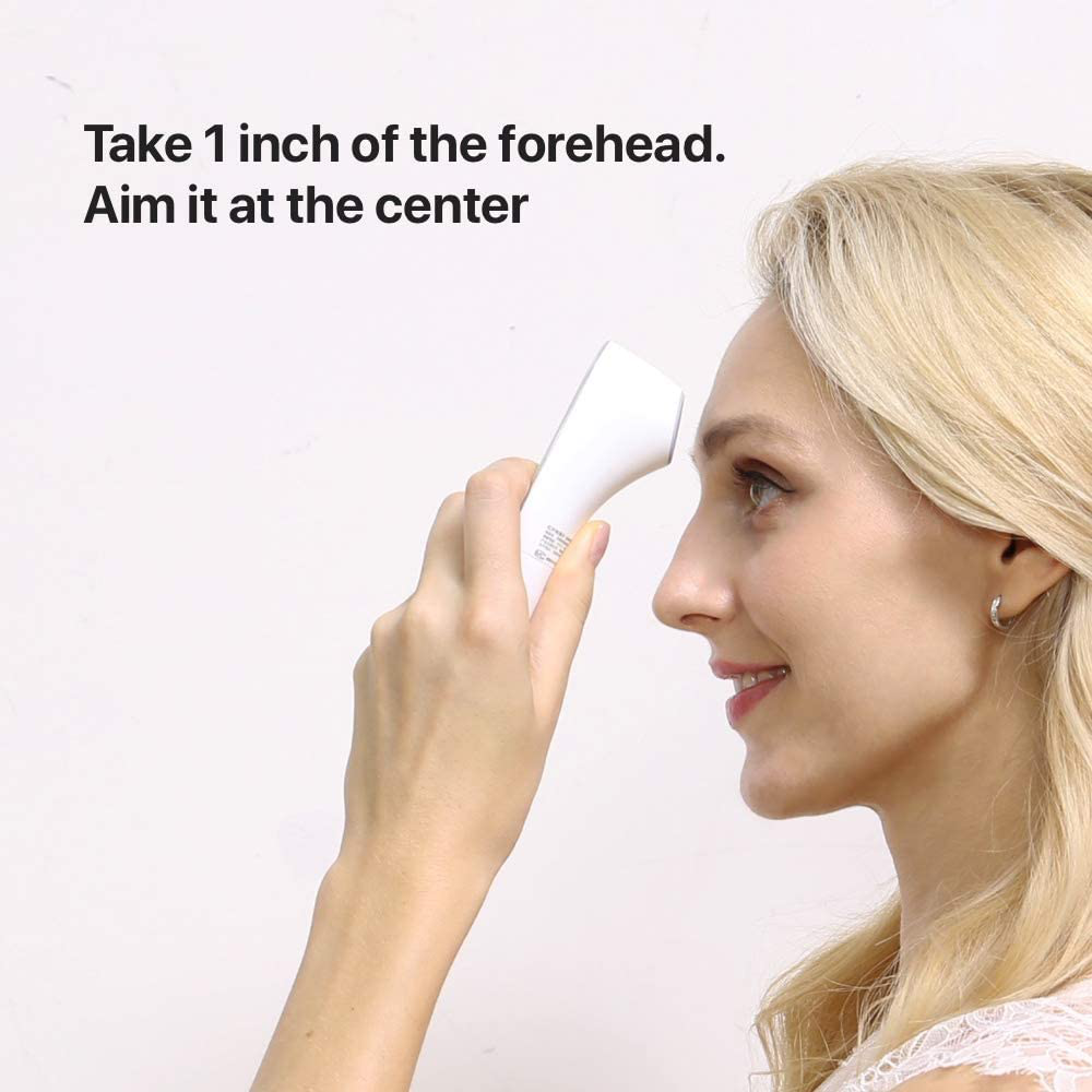 iHealth No-Touch Forehead Thermometer, Digital Infrared Thermometer for Adults and Kids, Touchless Baby Thermometer with 3 Ultra-Sensitive Sensors, Large LED Display and Gentle Vibration Alert (PT3)