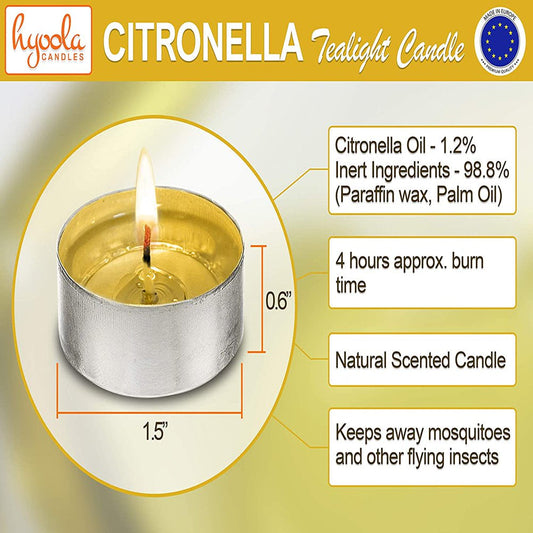 50 Pk Indoor and Outdoor Tealight Citronella Candles