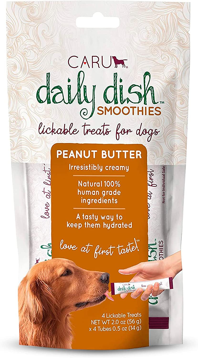 Caru - Daily Dish Smoothies - Lickable Chicken Dog Treat - 4 Pack.5oz Tubes