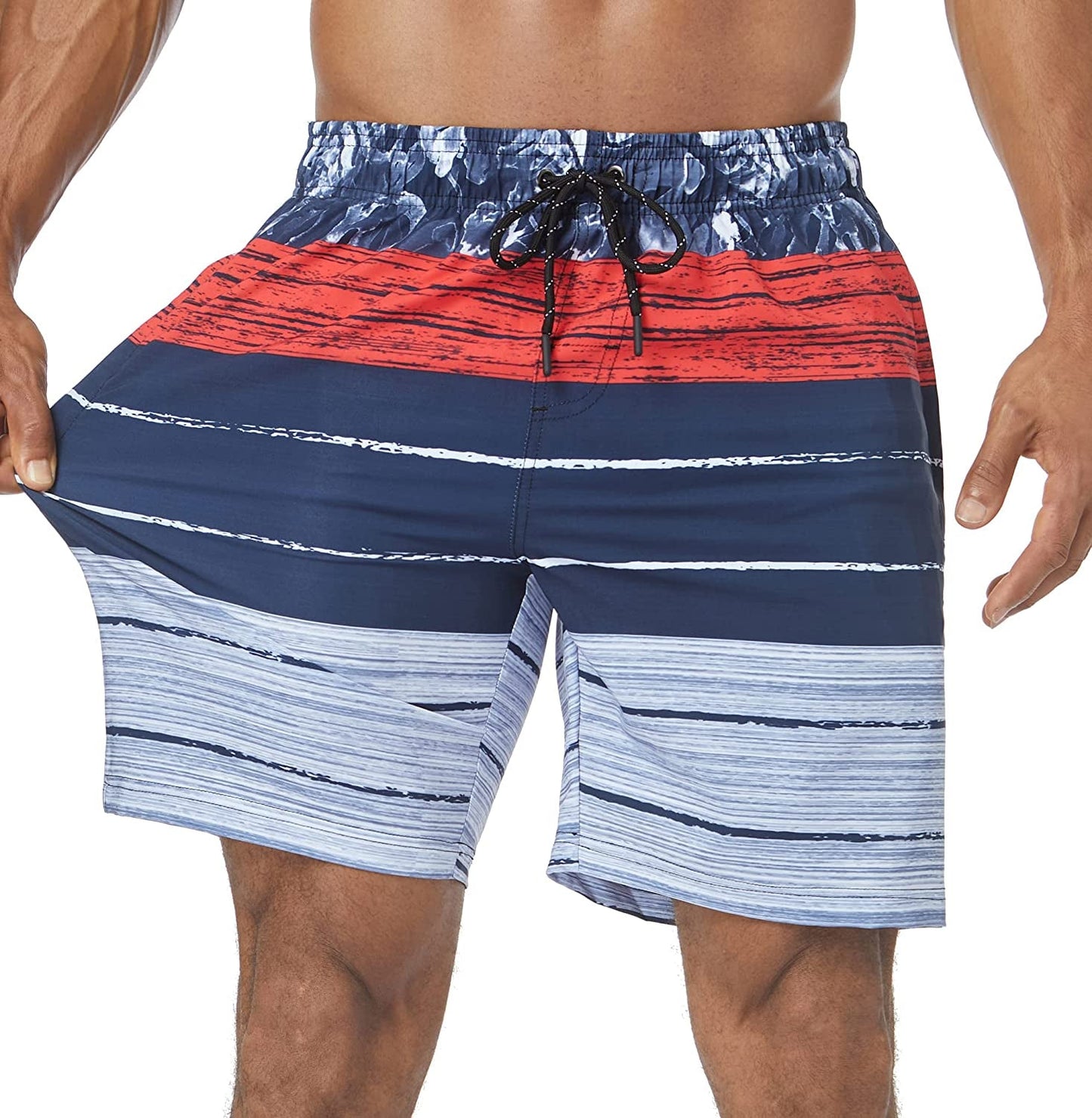 Mens Swim Trunks Quick Dry Board Shorts with Zipper Pockets Bathing Suit
