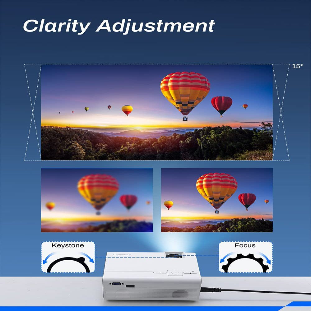 P600 FHD 1080P Supported Mini Portable Projector, LED Home Theater Projector