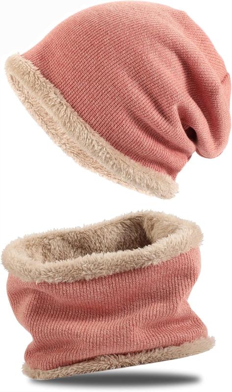 Unisex Warm Winter Beanie Hat & Scarf Set