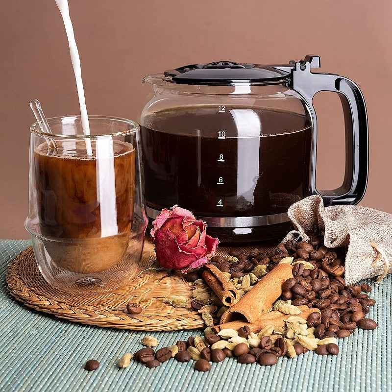 12-Cup Drip Coffee Maker, Includes Reusable And Removable Coffee Filter, Glass Carafe &Auto Keep Warm Function