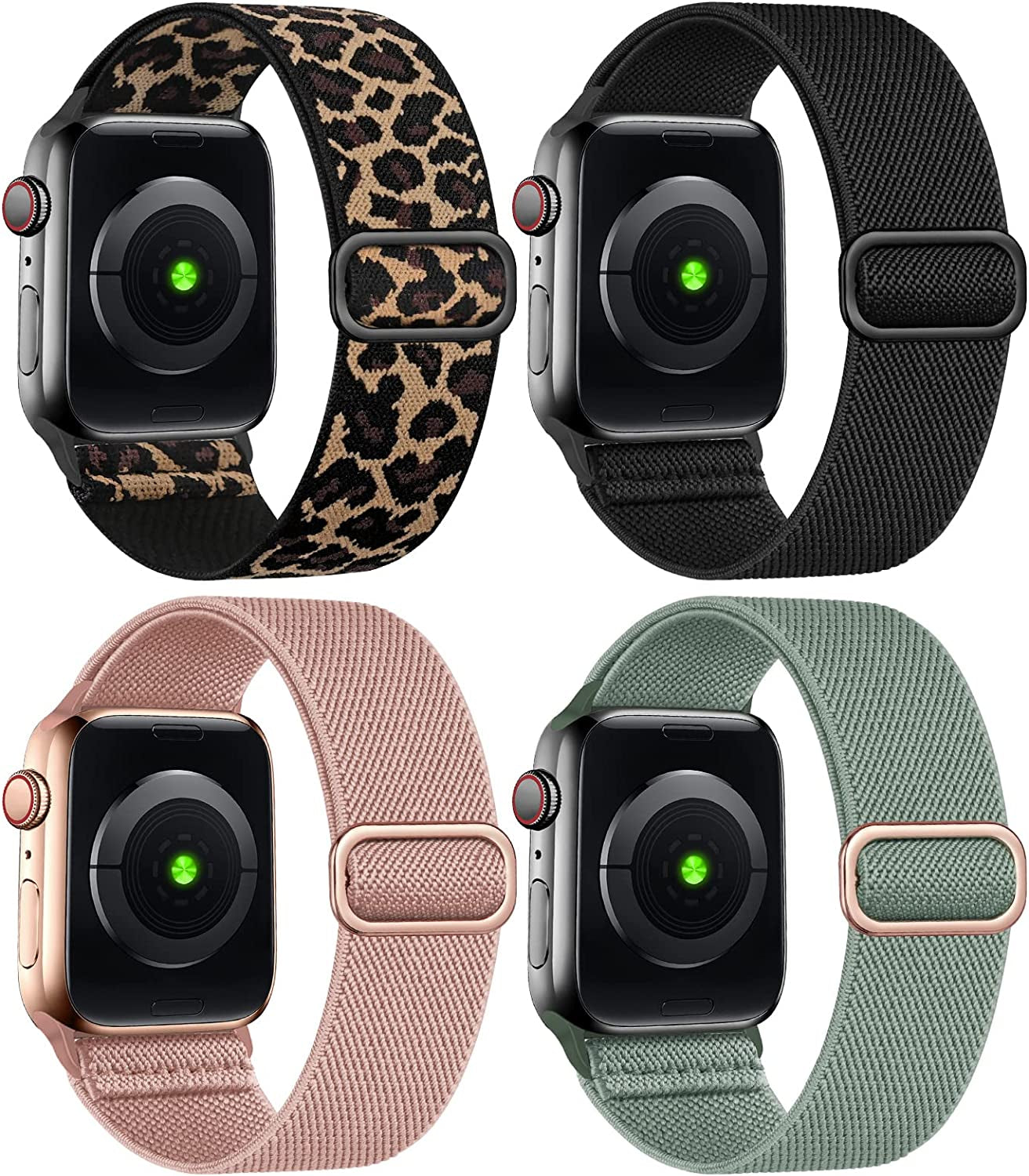 4 Pack Stretchy Bands Compatible for Apple Watch