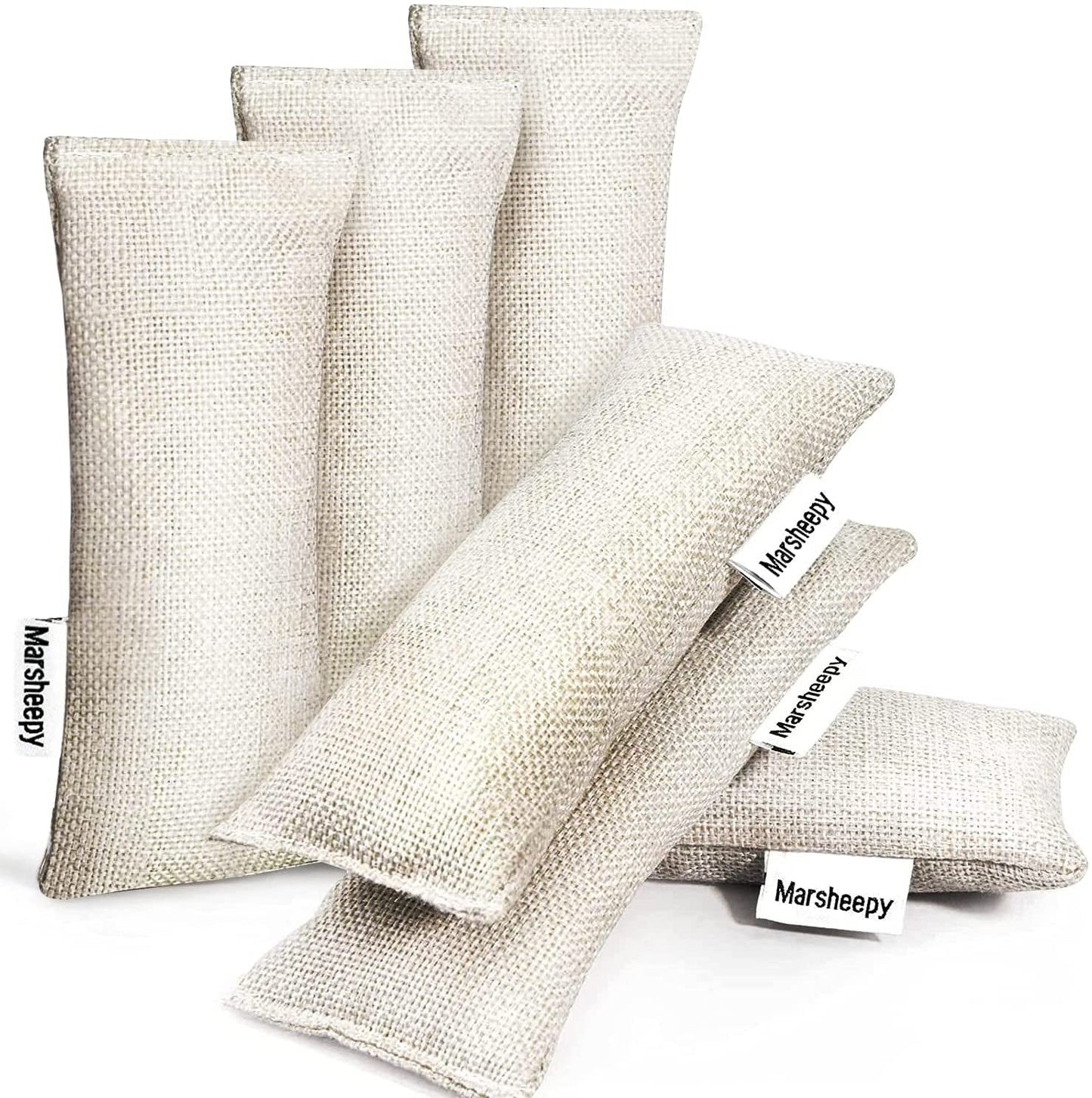 6 Pack Natural Bamboo Charcoal Bags, Shoe Odor Eliminatorr (60g X 6 PACK)