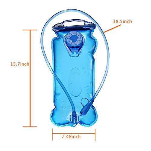 Jimugor Hydration Bladder, Water Reservoir Pack with Tube for 2/3 Liter (70/100 Oz) Backpack System
