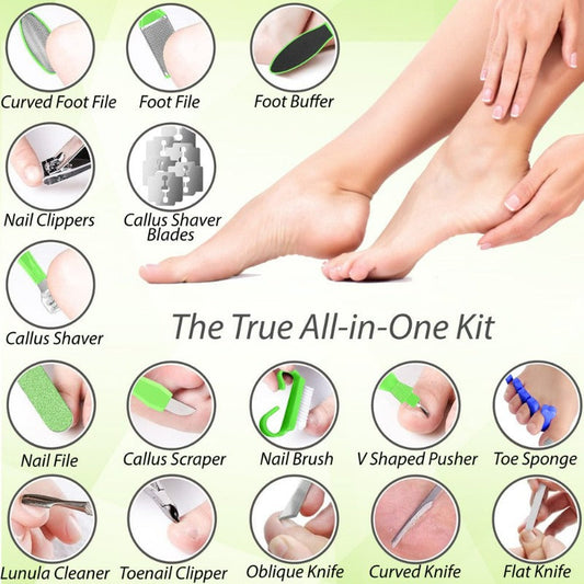 32-Piece Professional Pedicure Kit: 32 Pedicure Tools Supplies Set, Callus Remover with Foot File, Nail File Buffer, Feet Scrubber Dead Skin Remover, Foot Care Kit, Manicure Kit