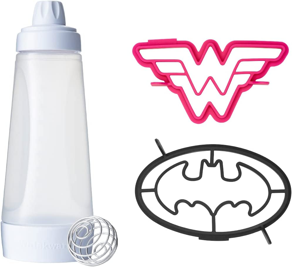 Pancake Batter Bottle with BlenderBall Wire Whisk, Pancake Batter Dispenser Bottle for Baking Pancakes, Cupcakes, Muffins, Crepes, and More, Mint Color