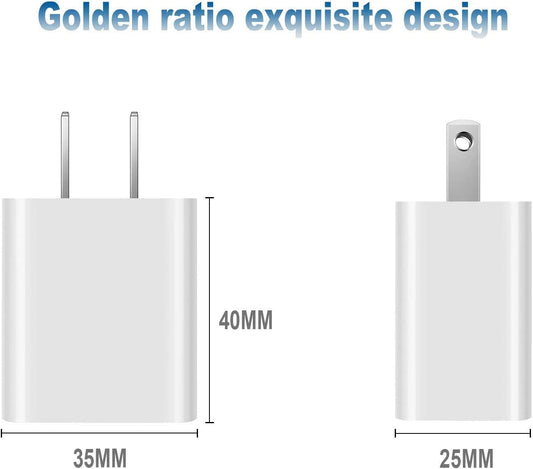 2Pack Dual Port Cube Plug Power Charging Adapter for Apple iPhone