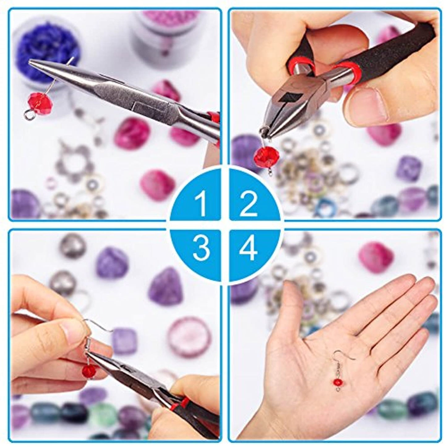 AL-Tools Jewelry Making Supplies Kit with Jewelry Tools, Jewelry Wires and Jewelry Findings for Jewelry Repair and Beading