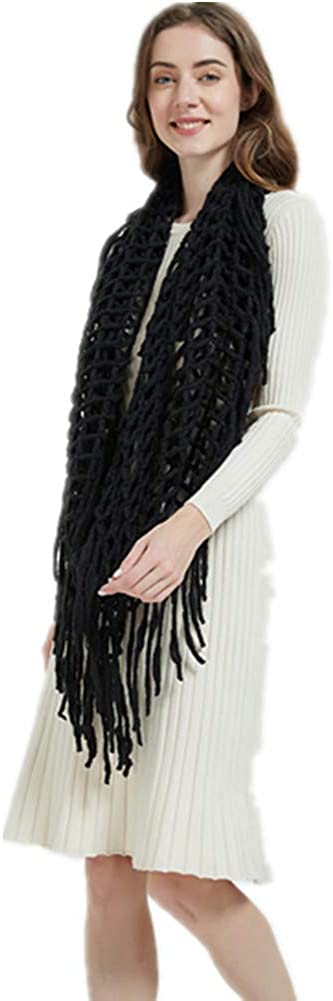 Winter Women Thick Cable Knit Ribbed Infinity Circle Loop Scarf