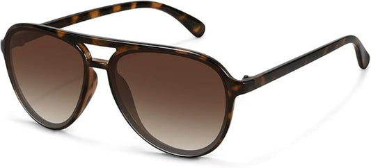 Retro Aviator Sunglasses – Classic Double Bridge Use – Trendy Vintage Style for Men & Women – UV Protection Sun Glasses
