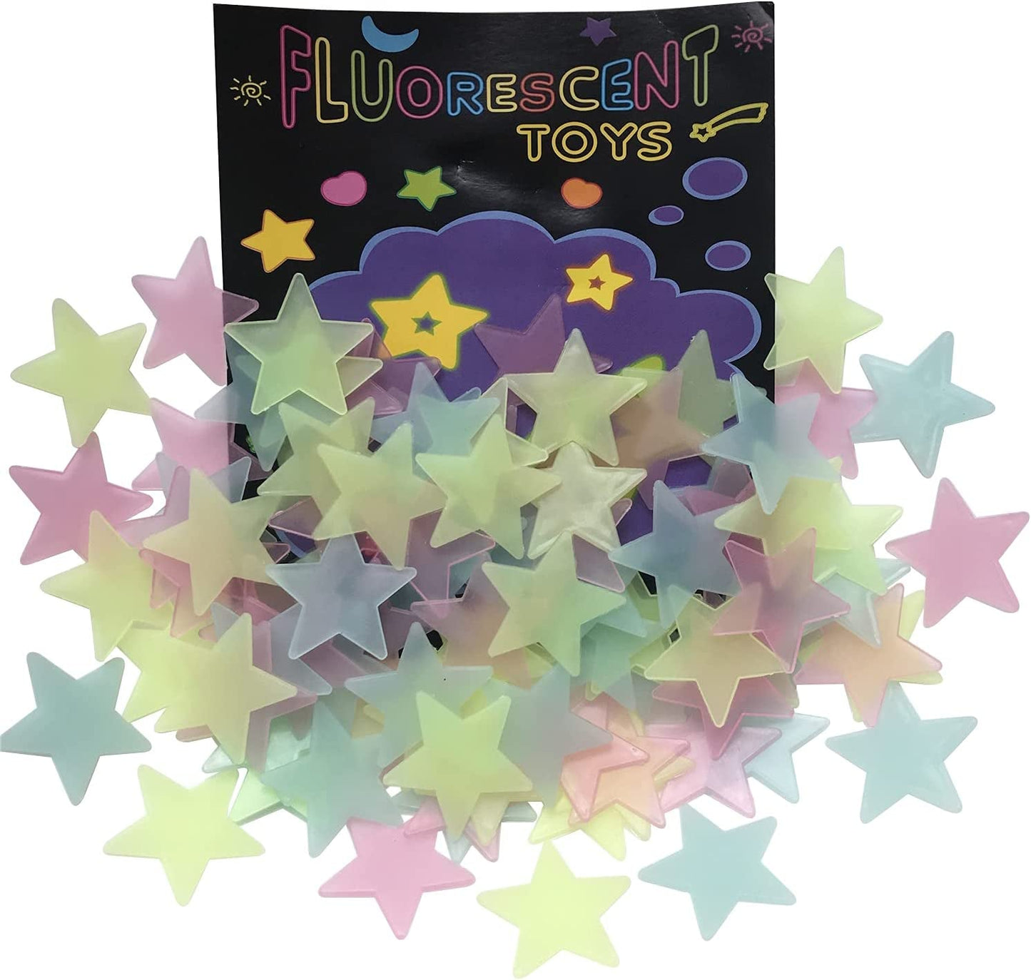 100Pc Luminous Stars Stickers Create a Realistic Starry Sky, Dark Stars Stickers for Ceiling, Room Decor