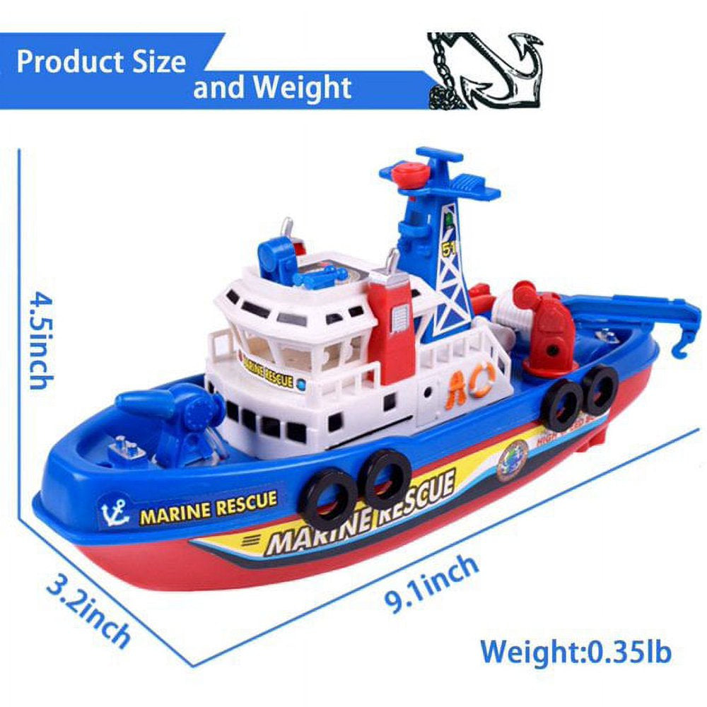 Light Up Pool & Bathtub Toy Boats with Water Sprinkler
