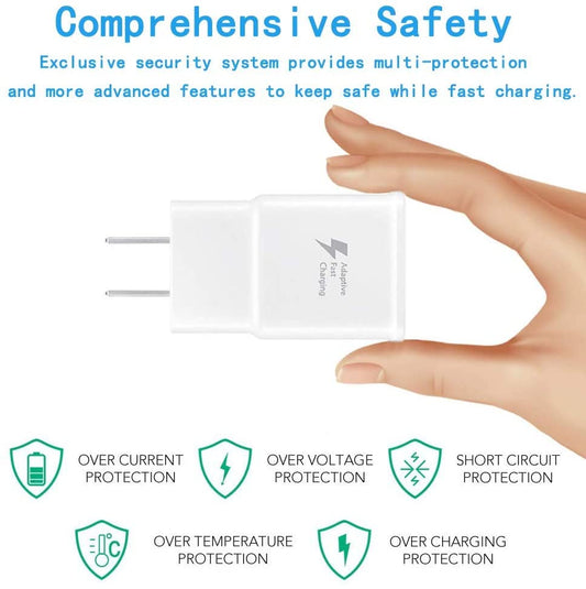 Samsung Adaptive Fast Charging Adapter Quick Charge Charging Block Wall Charger Plug Compatible with Samsung Galaxy S6/S7/S8/S8+/S9/S10+/Edge/Note8/Note9(2 Pack) (White)
