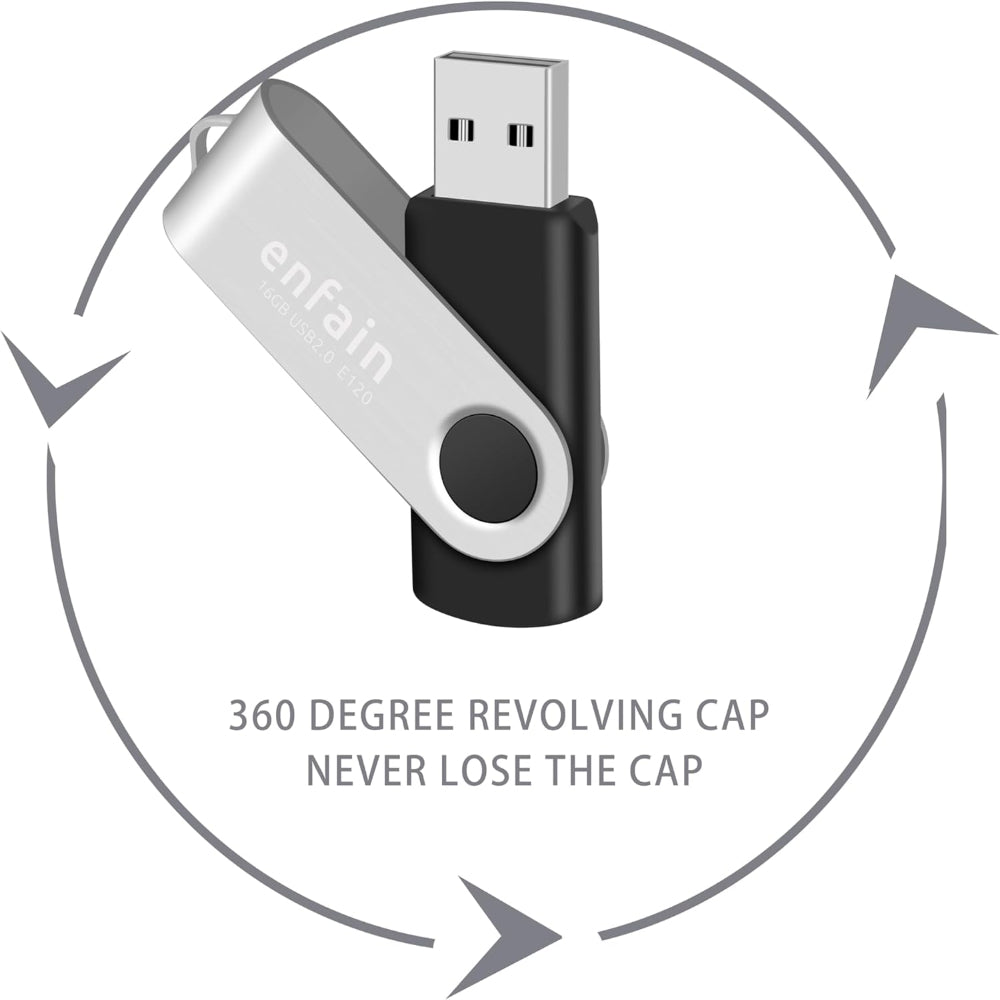 10-Pack USB Flash Drives – 128MB Storage Use – Swivel Cap Design with Labels – Bulk Thumb Drives for Small File Storage