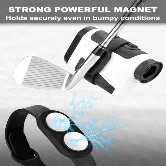 1-Pack Rangefinder Strap Holder – Magnetic Cart Mount, Adjustable Slim Wrap, Durable Nylon