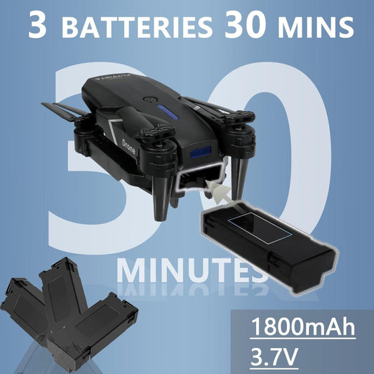 Mini Drone with 1080P WiFi Camera – 3 Batteries FPV Quadcopter with Case
