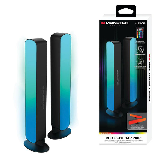 2 Pack Multi-Color LED Light Bar with Multi-Position Base