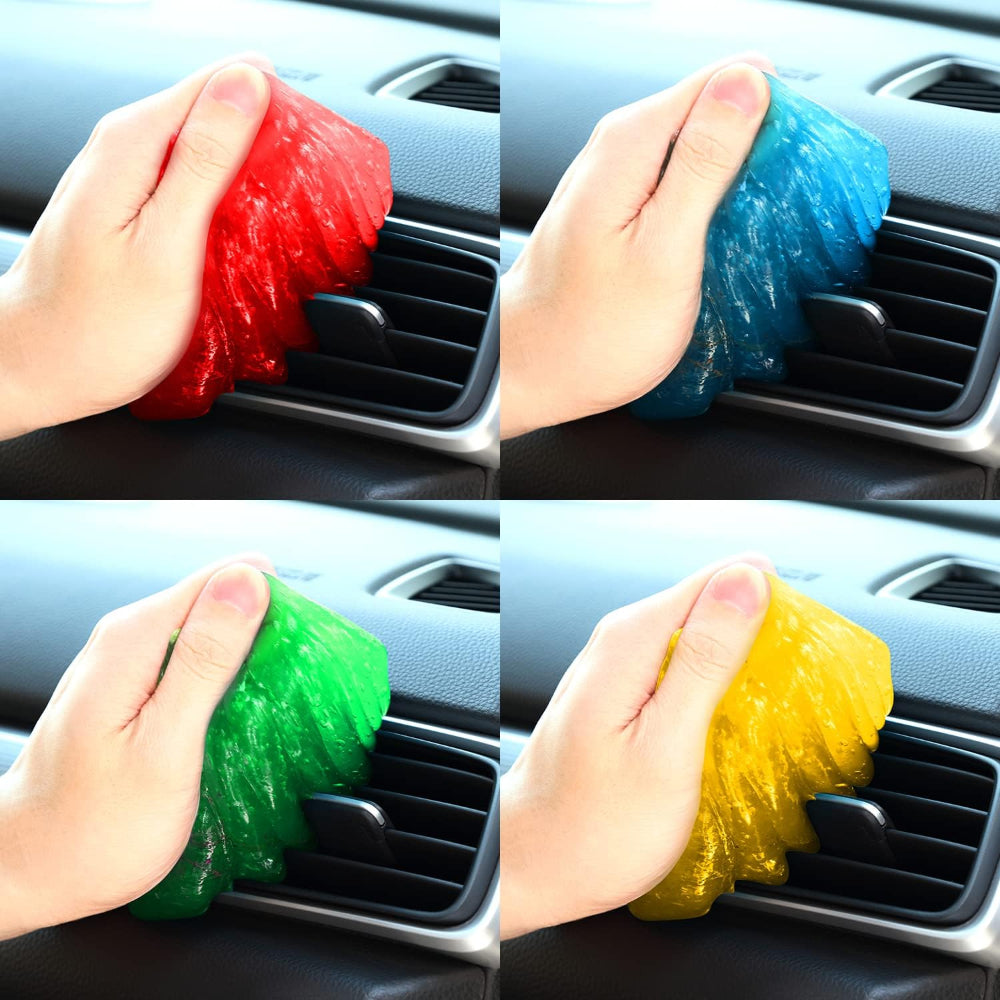 4-Pack Car Cleaning Gel – Auto Detailing Putty – Interior & Keyboard Cleaner – Sticky Jelly for Car Surfaces – Multi-Purpose Cleaning Tool