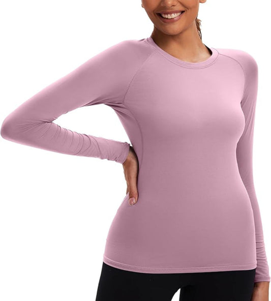 5-Pack Women's Compression Shirts – Long Sleeve Athletic Baselayer for Gym, Yoga, Running – Quick Dry Workout Tops