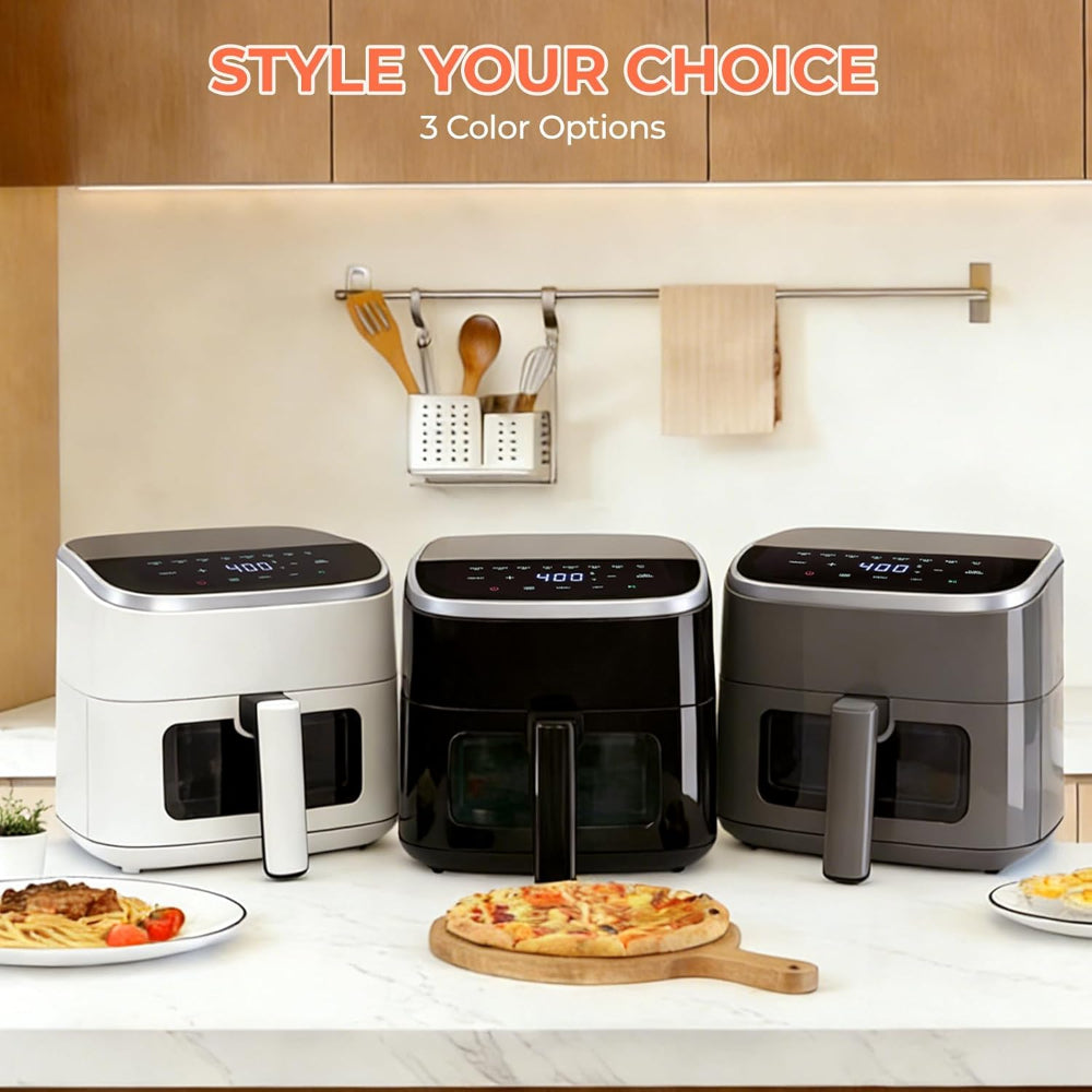 4QT Air Fryer – Digital Touchscreen Cooking – Easy View Window with Interior Light – Nonstick Dishwasher Safe Basket