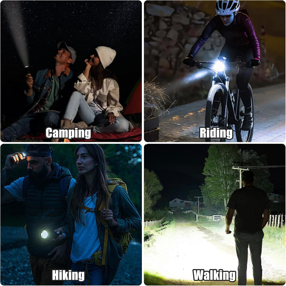2-Pack Zoomable LED Flashlights – High Lumen Outdoor Use – 5 Light Modes – Battery Included Tactical Torch for Camping, Hiking & Fishing