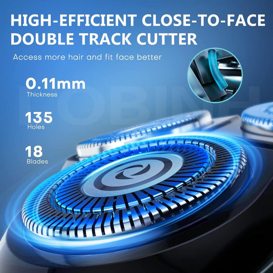 Electric Razor For Men – Wet Dry Shaver, 4D Floating Head, Rechargeable With LCD Display