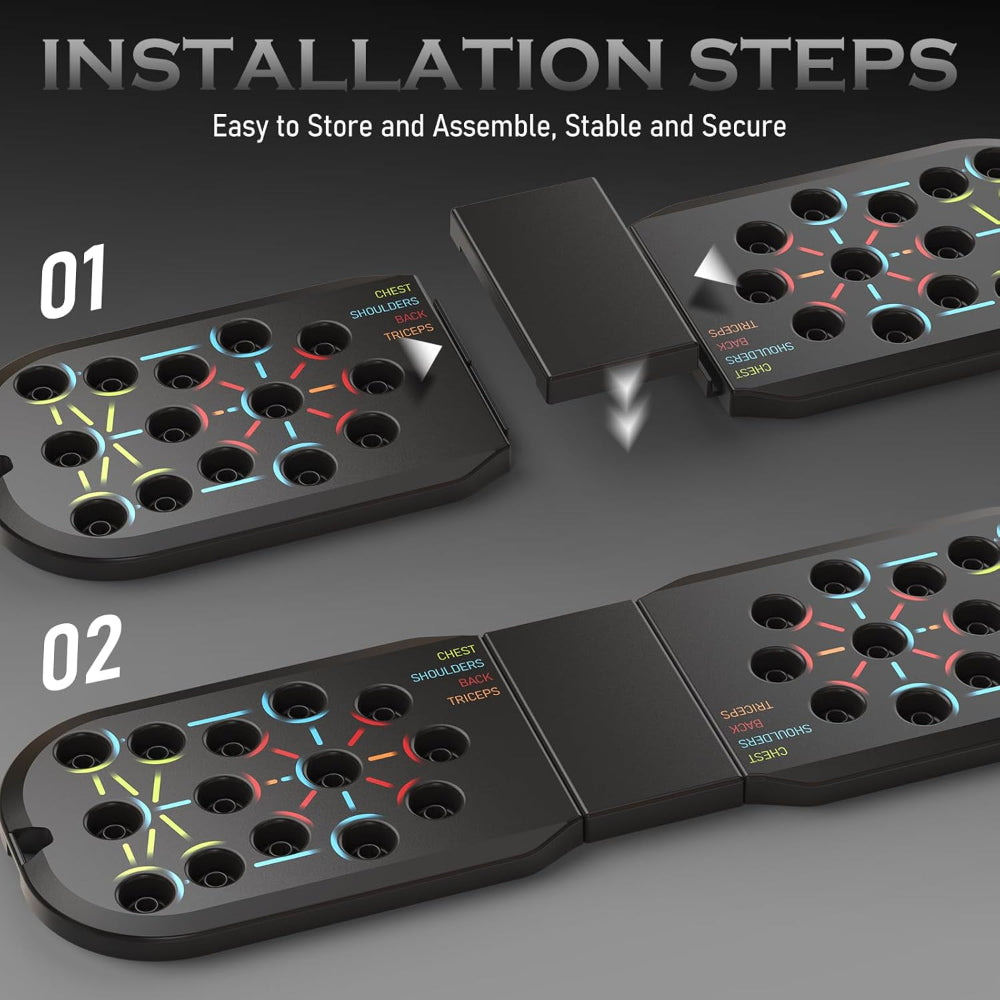 20-in-1 Push-Up Board – Home Gym Fitness Equipment with Pushup Bar Handles for Floor, Strength Training Workout System