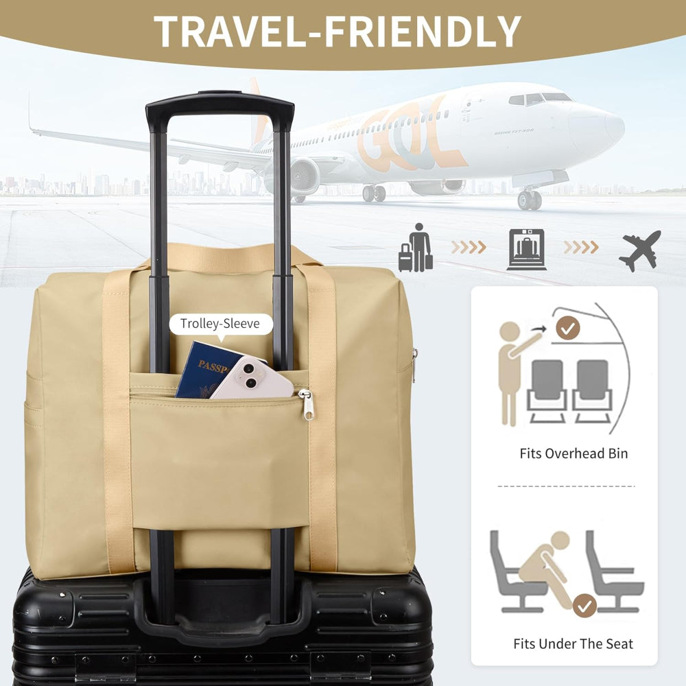 26L Travel Duffle Bag – Foldable Tote, Under-Seat Personal Airline Bag, Weekender Overnight Bag for Business Trips