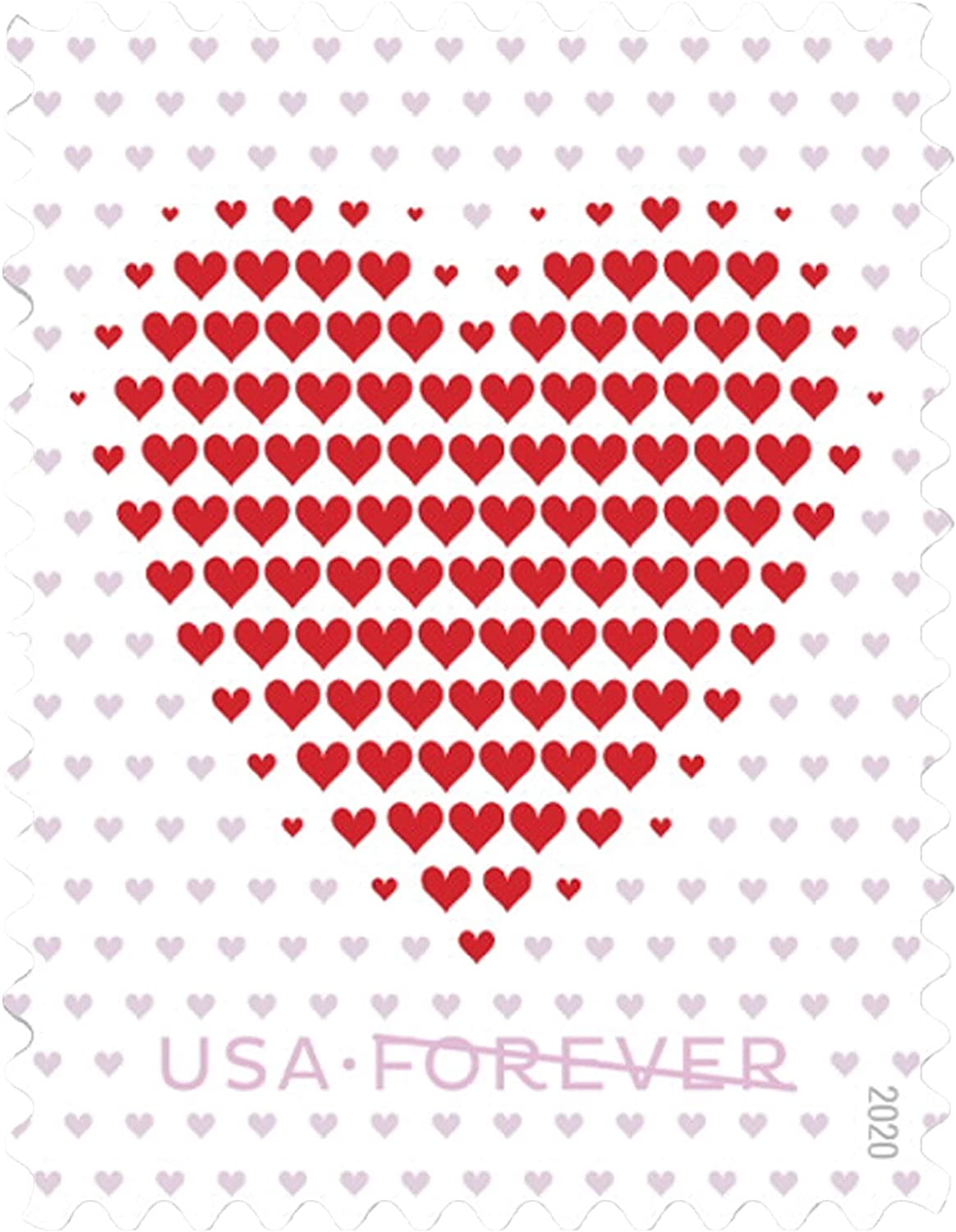 USPS Made of Hearts 2020 Forever Stamps - Sheet of 20 Postage Stamps