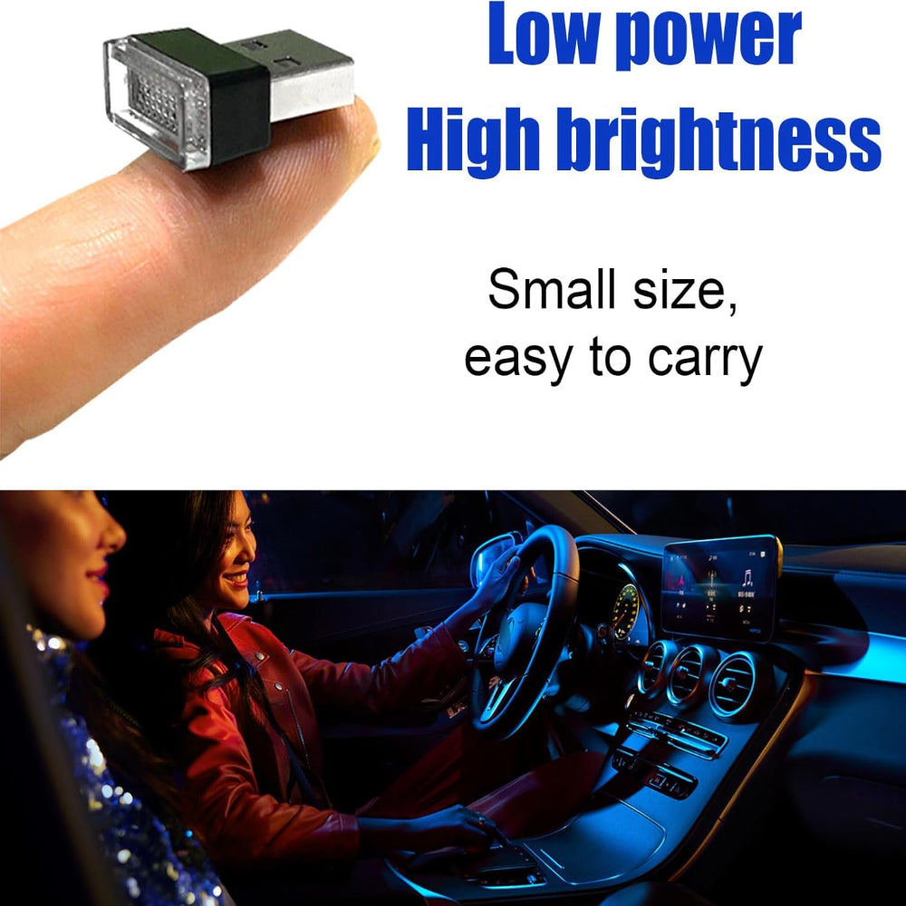 7-Pack USB LED Car Lights – Interior Ambient Mini Lighting Kit for Trunk and Dashboard Use