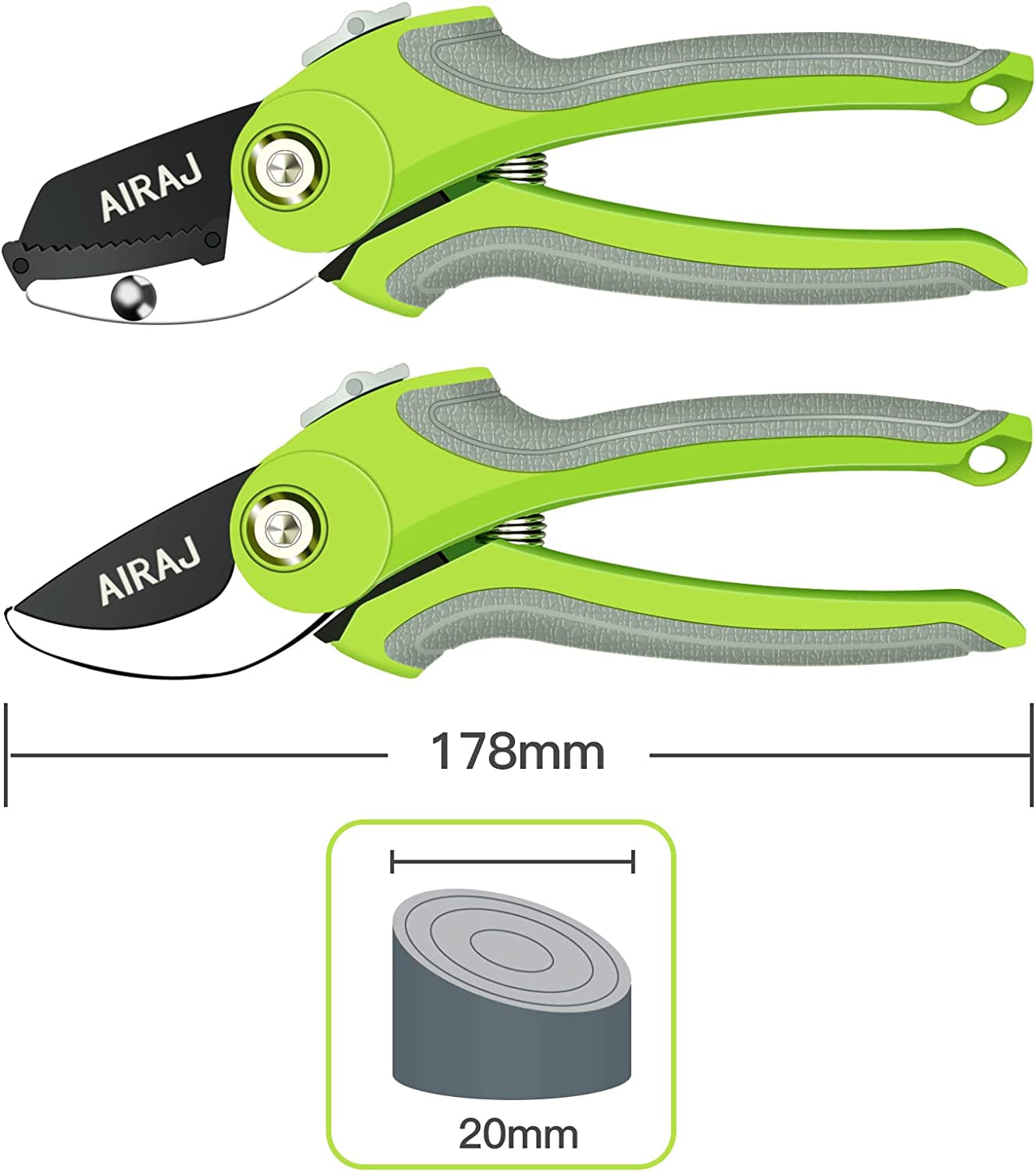 2 Pack Steel Pruning Shears Set for Gardening
