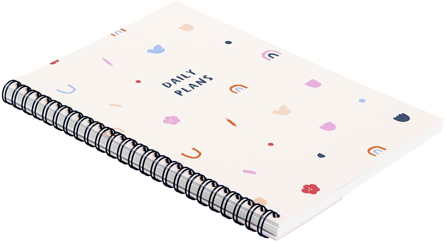 A5 Spiral Daily Planner Journal Undated Daily Plans Layout 120 Pages