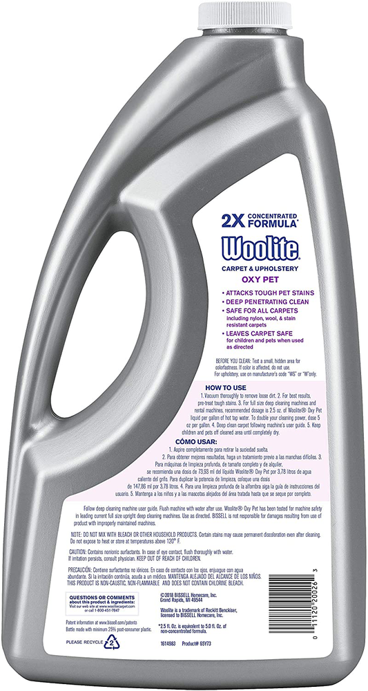 Bissell 1255 Woolite 2X Pet and Oxy Carpet Cleaner, 64-Ounce