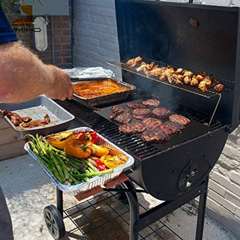 Dailyart Grill Mats Non Stick Set of 5 BBQ Grill Mat Baking Mats Teflon BBQ Accessories Grill Tools Reusable,Works on Gas, Charcoal, Electric Grill 15.75 x 13-Inch, Black