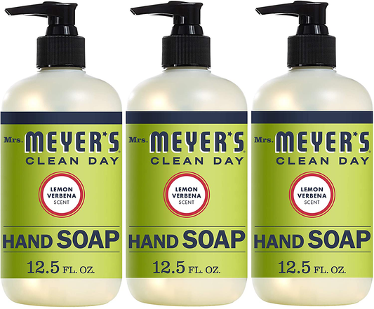 Mrs. Meyer's Clean Day Liquid Hand Soap Refill, Cruelty Free and Biodegradable Hand Wash Formula Made with Essential Oils, Lemon Verbena Scent, 33 oz