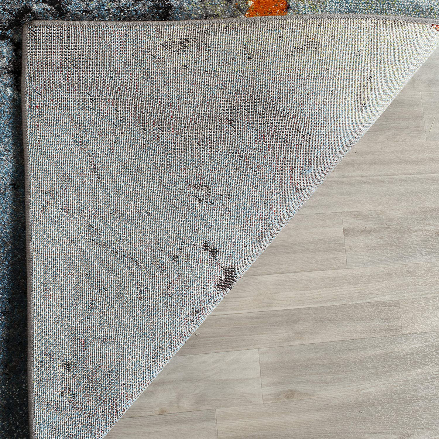 Safavieh Glacier Collection GLA125B Modern Abstract Non-Shedding Stain Resistant Living Room Bedroom Runner, 2'3" x 8' , Blue / Multi