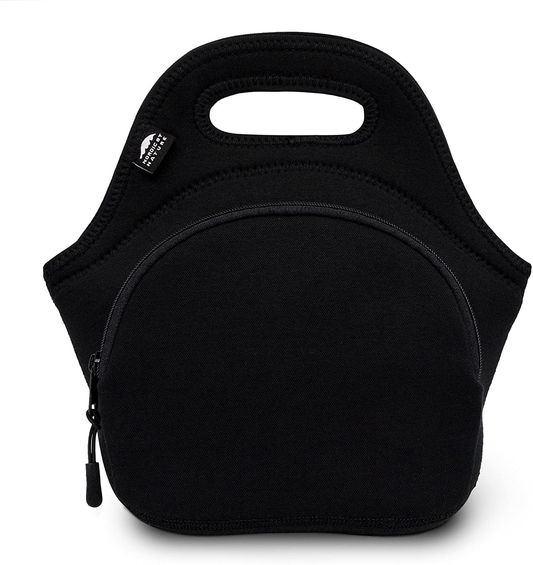Nordic By Nature Neoprene Lunch Bag for Women & Lunch tote for Kids Insulated Lunch bag Reusable Washable Extra Thick Neoprene & Soft Cotton Feel, Premium Stitching, Outside Pocket, (M) Light Gray