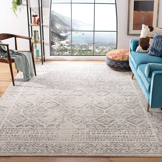 Safavieh Tulum Collection TUL264B Moroccan Boho Distressed Non-Shedding Stain Resistant Living Room Bedroom Runner, 2' x 13' , Ivory / Turquoise