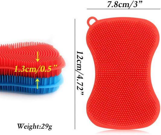 Silicone Sponge Dish Washing Kitchen Scrubber - Magic Food-Grade Dishes Multipurpose Better Sponges Non Stick Cleaning Smart Kitchen Gadgets Brush Accessories