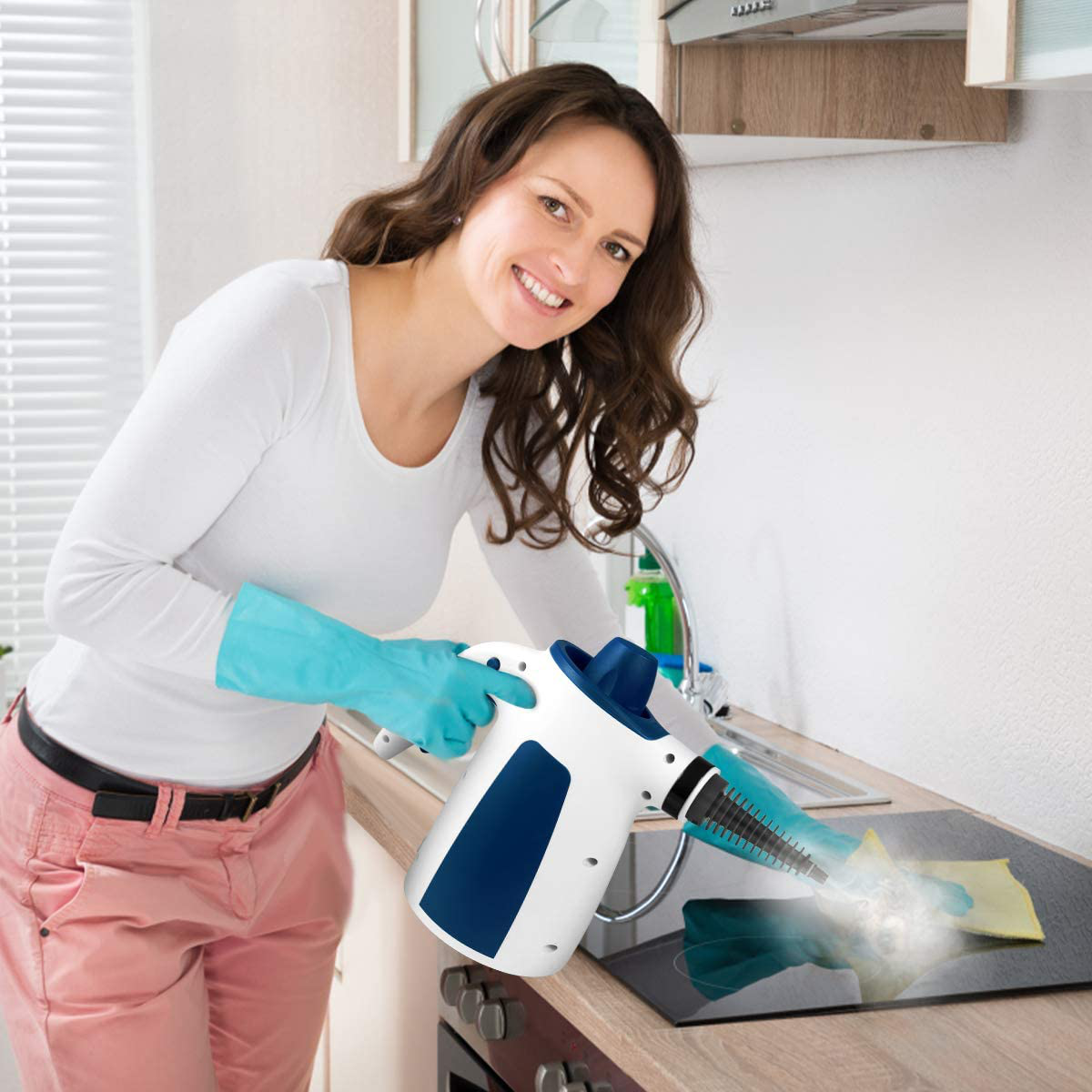 Handheld Pressurized Steam Cleaner, All Natural Household Steam Cleaning with 9-Piece Accessory Set, Multi-Purpose and Multi-Surface Steam Cleaner for Kitchen, Bathroom, Windows, Car Seat, Floor More