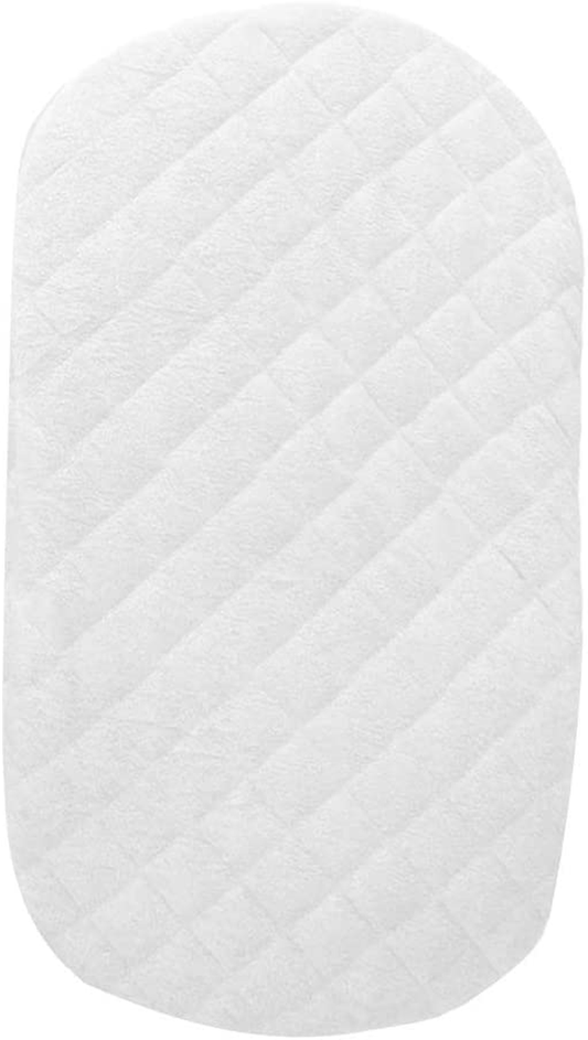 Bamuho 2 Pack Waterproof Halo Bassinet Mattress Pad Cover/Protector Fit Hourglass Swivel Sleeper Mattress Pad, Comfortable and Soft Bamboo Fabric,White