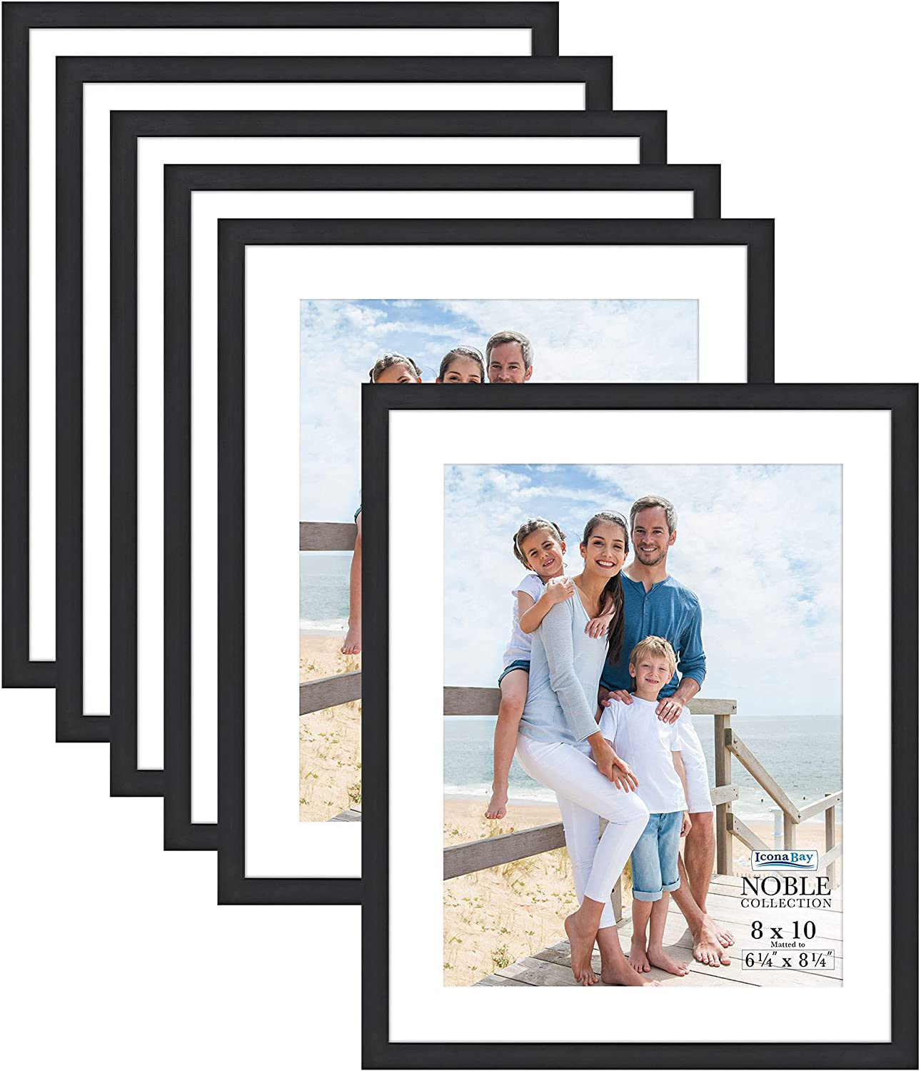 Icona Bay 8x10 Picture Frames (Silver, 6 Pack), Modern Professional Frame Set, Noble Collection