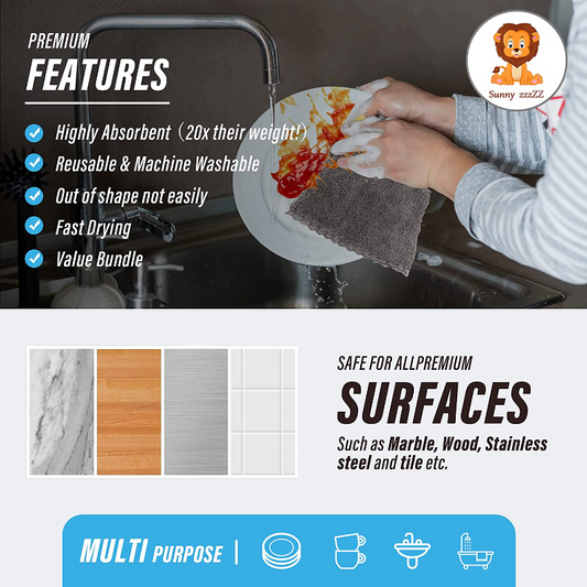 18 Pack Reusable Microfiber Cleaning Cloth Set