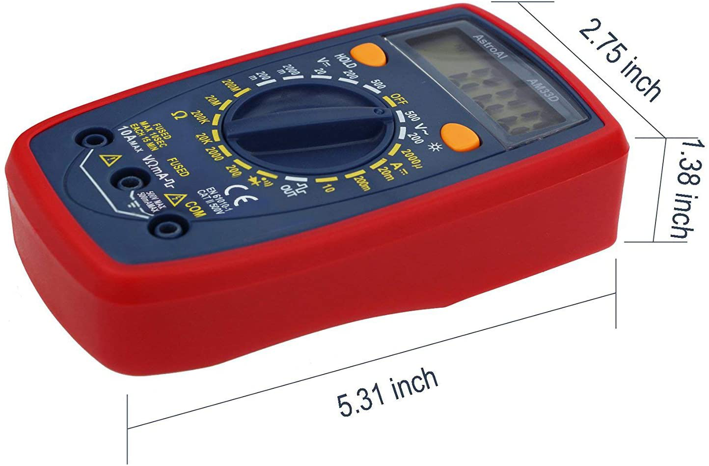 AstroAI Multimeter 2000 Counts Digital Multimeter with DC AC Voltmeter and Ohm Volt Amp Tester ; Measures Voltage, Current, Resistance; Tests Live Wire, Continuity