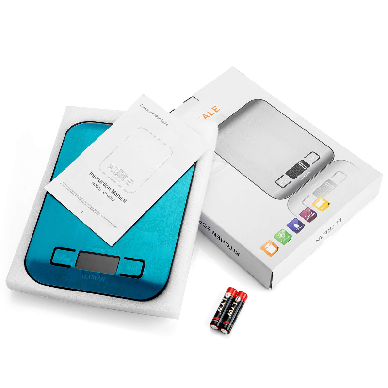 High Precision 5 Unit Stainless Steel Digital Kitchen Scale with Free Batteries