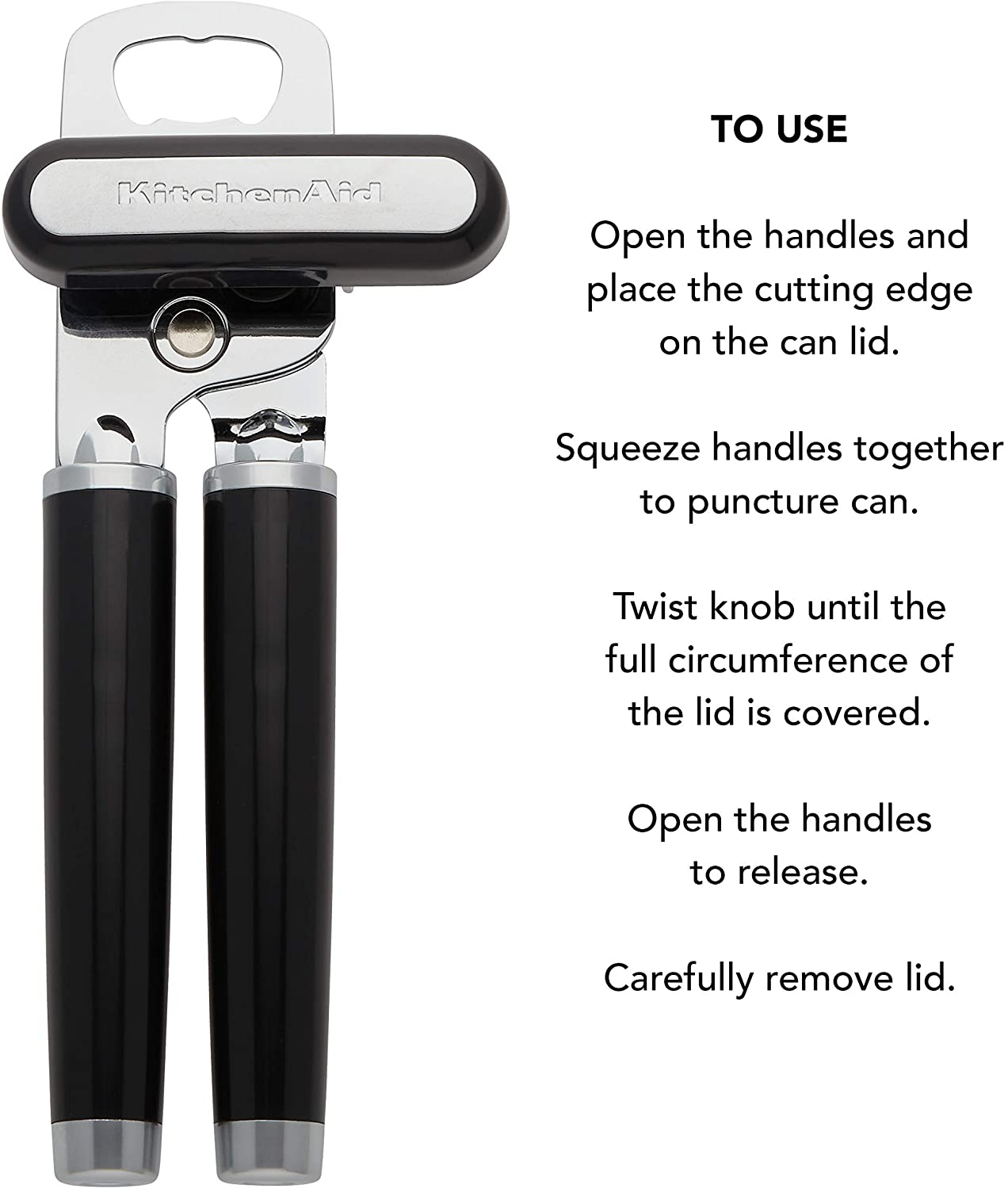 KitchenAid Classic Multifunction Can Opener / Bottle Opener, 8.34-Inch, Charcoal Gray